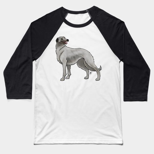 Dog - Scottish Deerhound - Light Gray Baseball T-Shirt by Jen's Dogs Custom Gifts and Designs